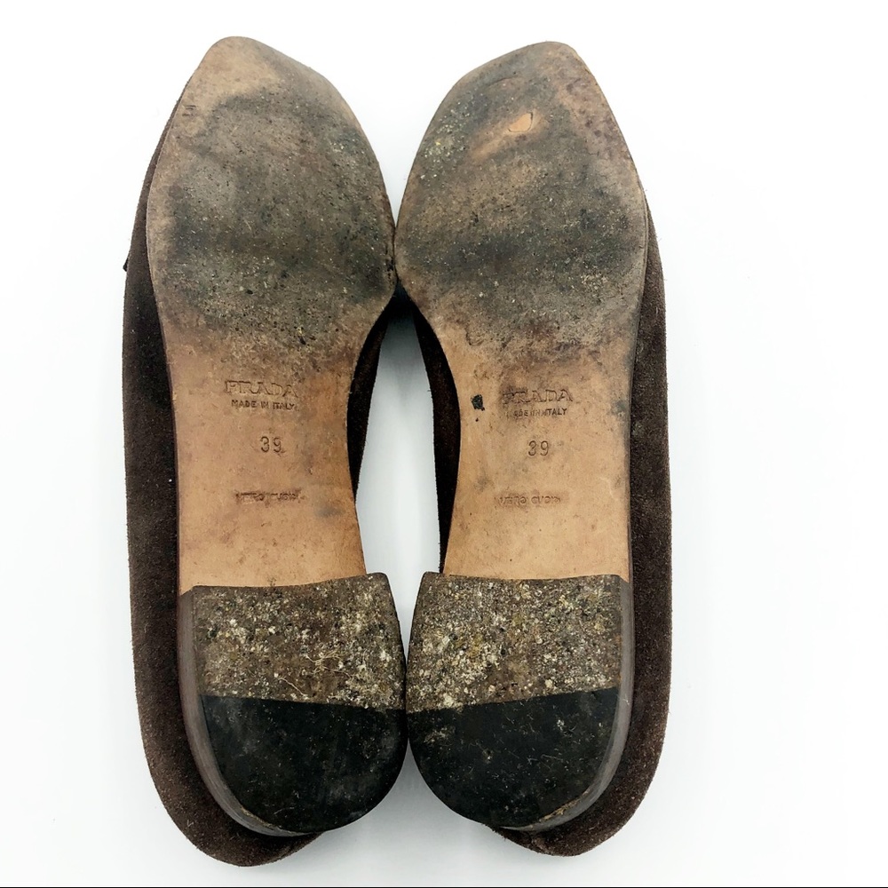 Prada Brown Suede Leather Loafer SZ 39/9 - Picture 4 of 6